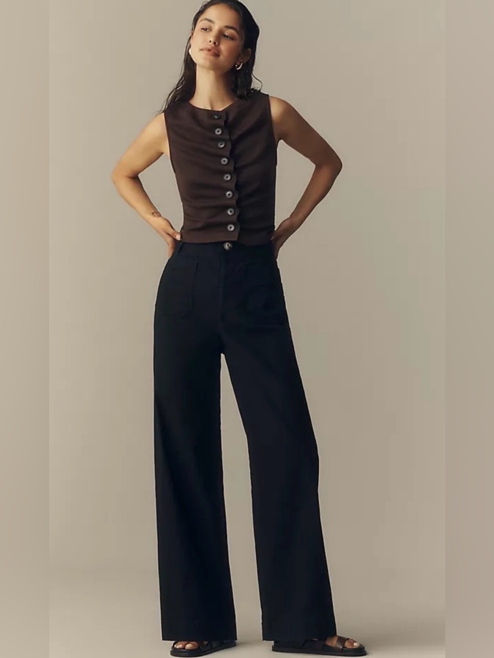 Maeve Colette Wide Leg Pants Size 27 Black NWT